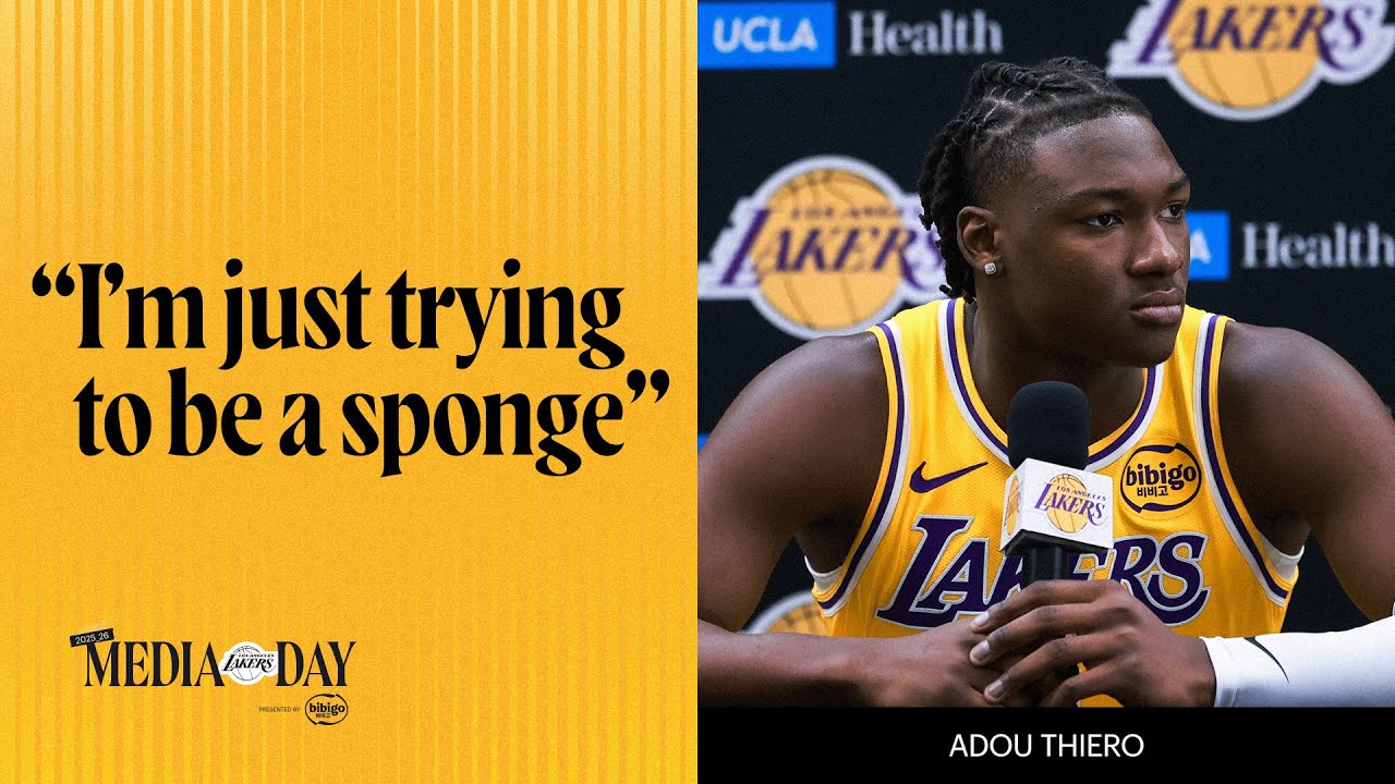 How Adou Thiero is Approaching His Rookie Year | Lakers Media Day 2025