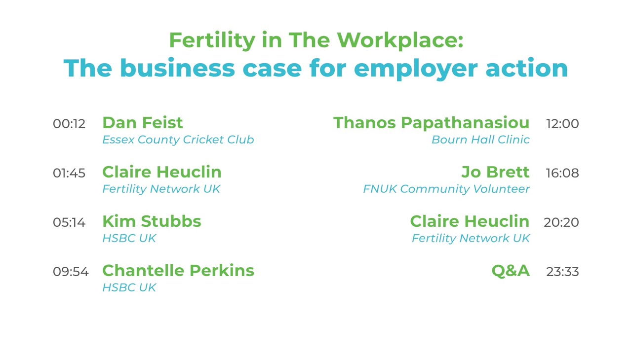 Fertility in the Workplace; The Case for Employer Action (live panelist event)