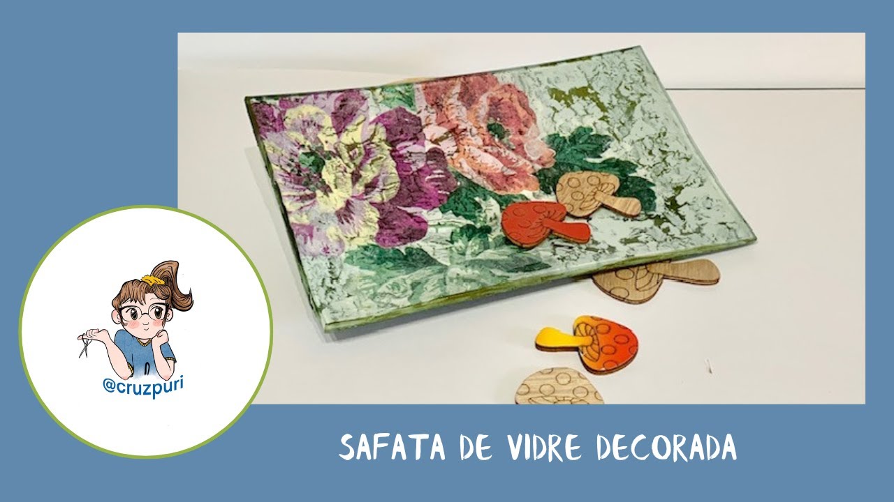 Decoupage sobre vidre i craquelat.