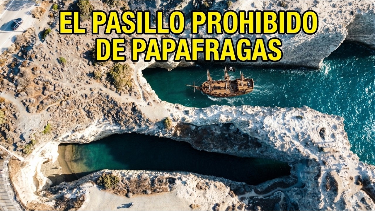 MILOS: &iexcl;Atraviesa el Pasillo PROHIBIDO de Papafragas! La Guarida PIRATA m&aacute;s &Eacute;PICA, Grecia (Drone 4K)