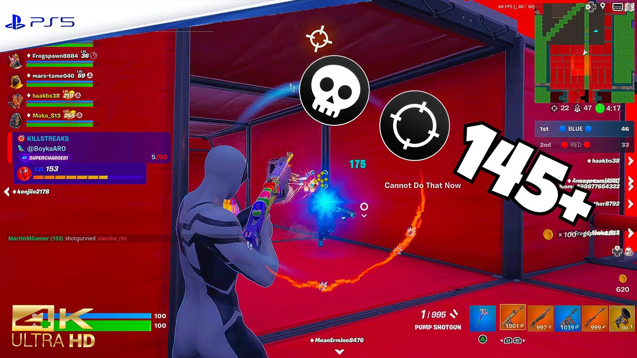 Fortnite Red Vs Blue | 145+ Kills | PS5 Gameplay [4K60]