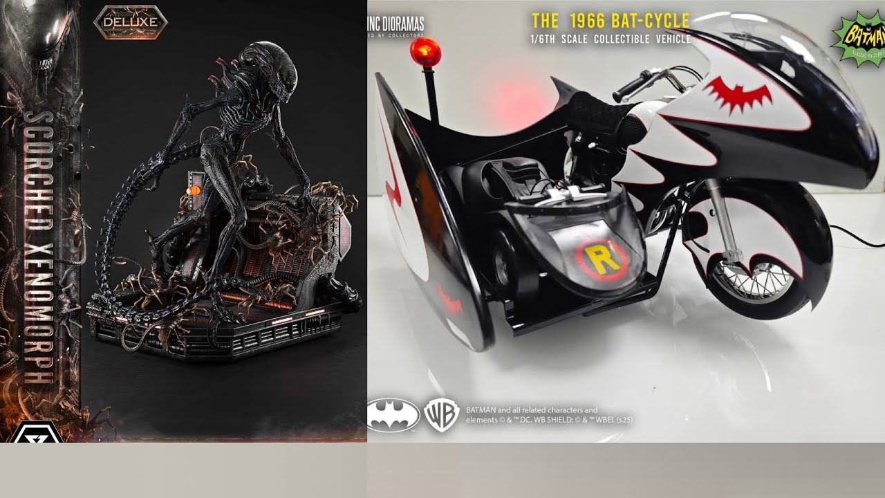 New Alien Romulus Scorched Xenomorph statue Prime 1 Studio Batman Bat Cycle 66 Jazzinc Diorama