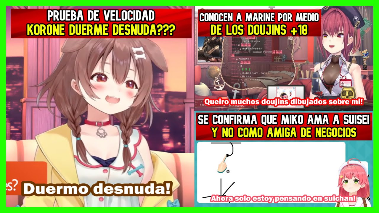 Korone Responde La Prueba De Velocidad /Marine Quiere Mas Doujins +18 / Miko Revela Que Ama A Suisei