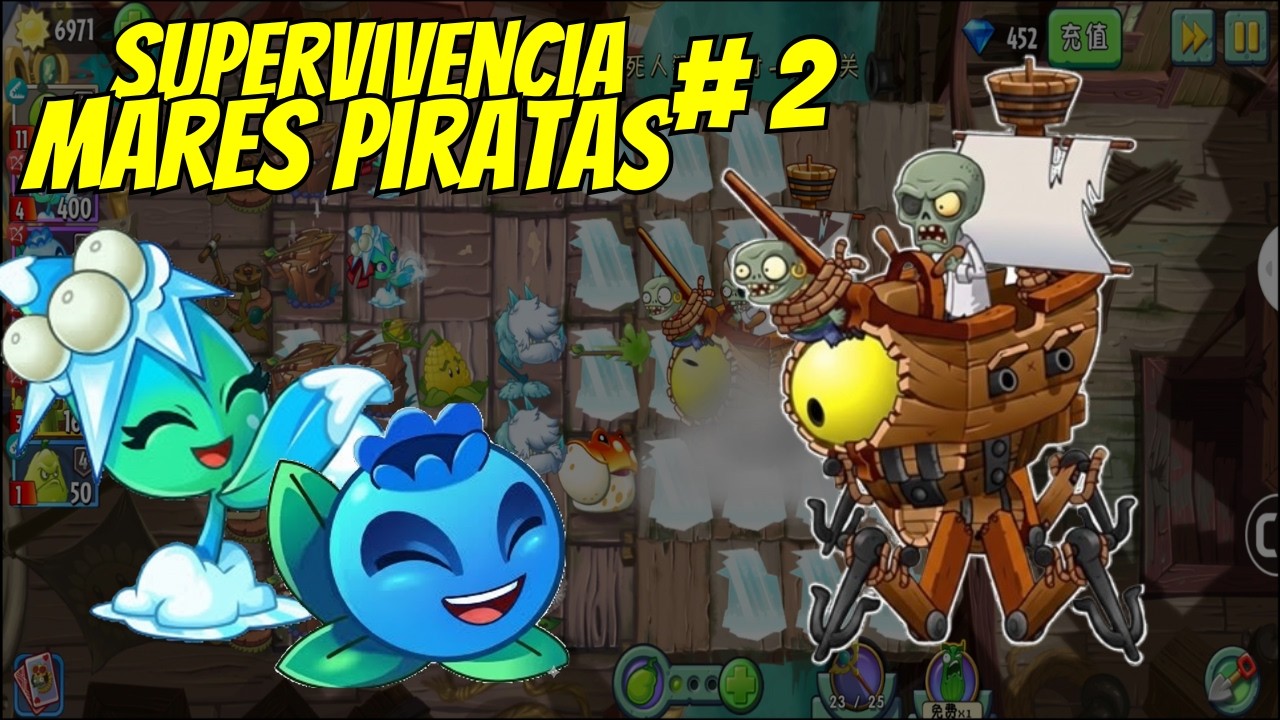 Trabajo en equipo para derrotar al TERCER ZOMBOT del modo supervivencia en PVZ 2 CHINO
