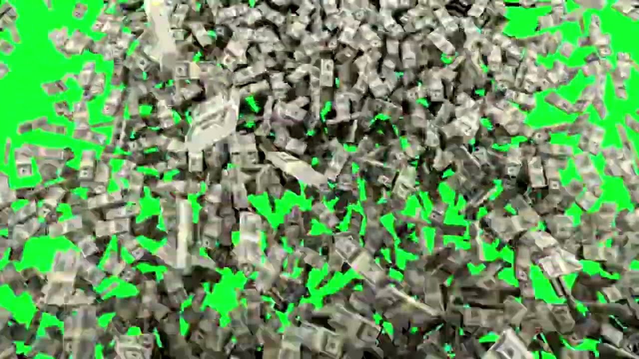 US Dollars Falling Green Screen Animation Effect HD Video Footage || Money Fall Chroma Key