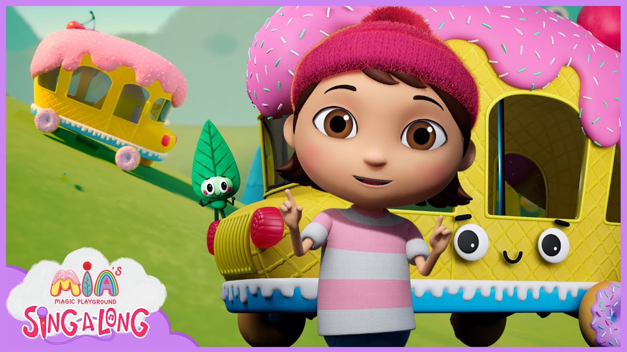 THE WHEELS ON THE NICE CREAM BUS! | Mia's Magic Playground - Kids Karaoke!