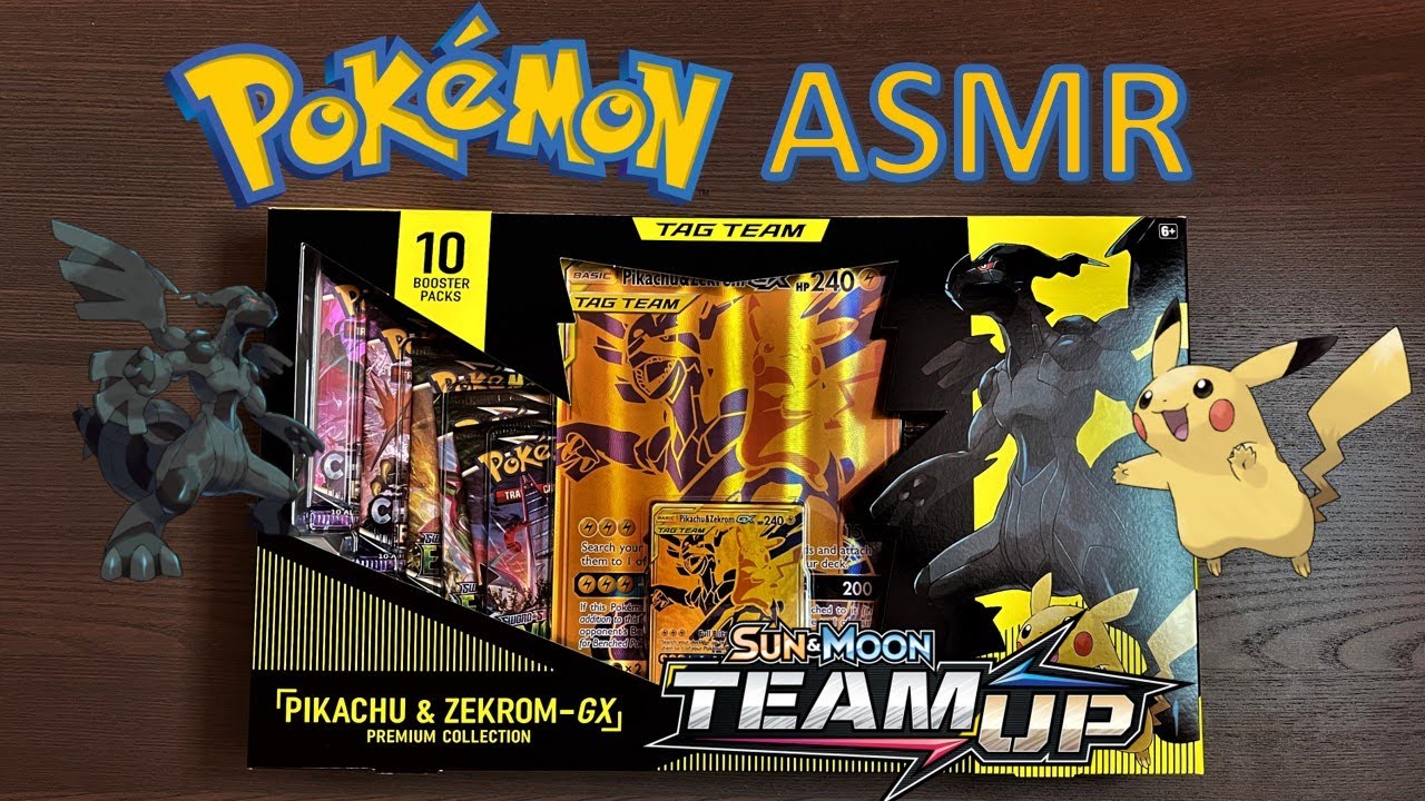 ASMR Opening Pokémon Card Packs | PIKACHU & ZEKROM GX PREMIUM COLLECTION Box! (No Talking)