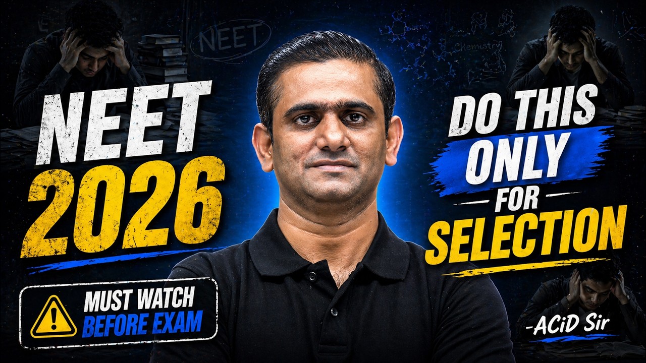 NEET 2026 | Follow This Strategy for Selection | Last Advice Before Exam | ACiD Sir