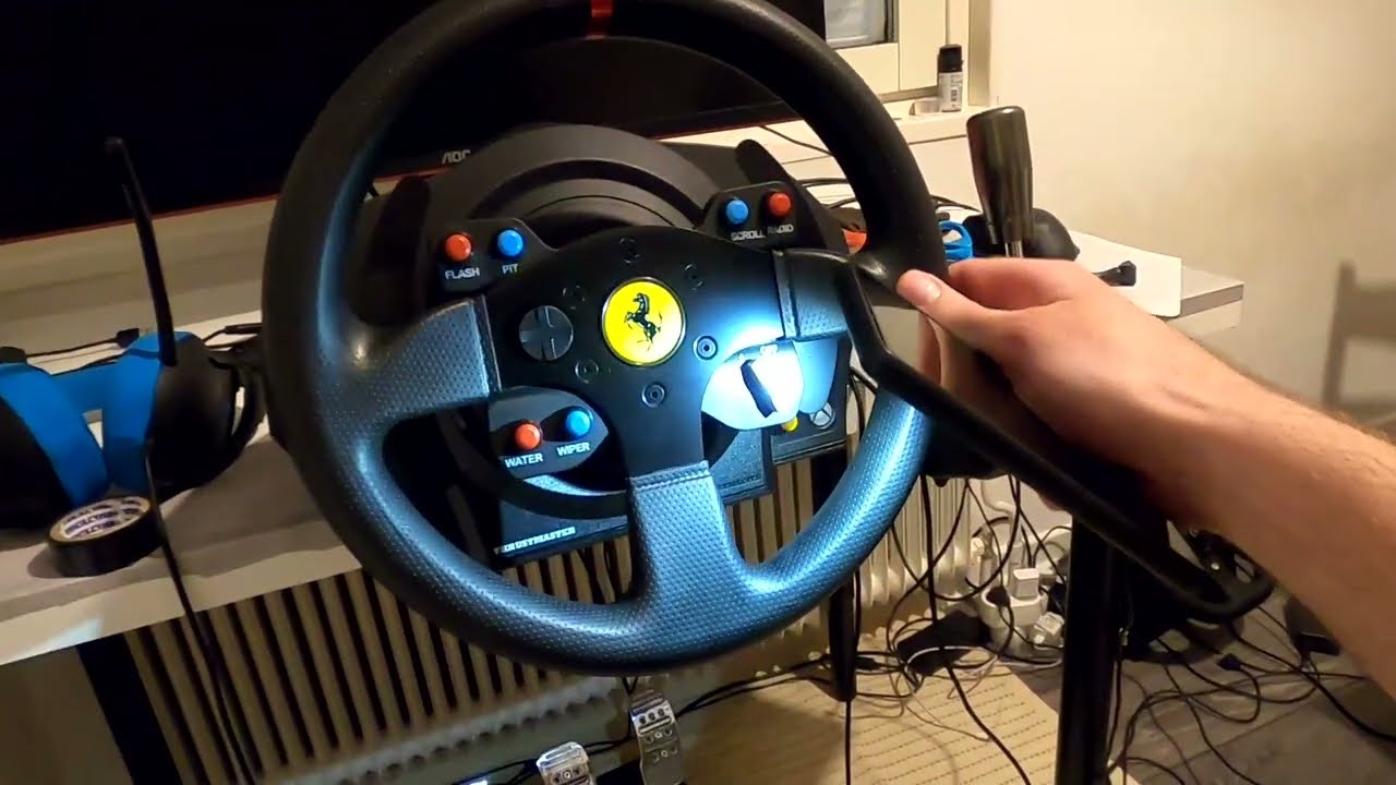 Thrustmaster GTE wheel paddle shifter mod + how to fix broken mounting nut on servo base, add- on