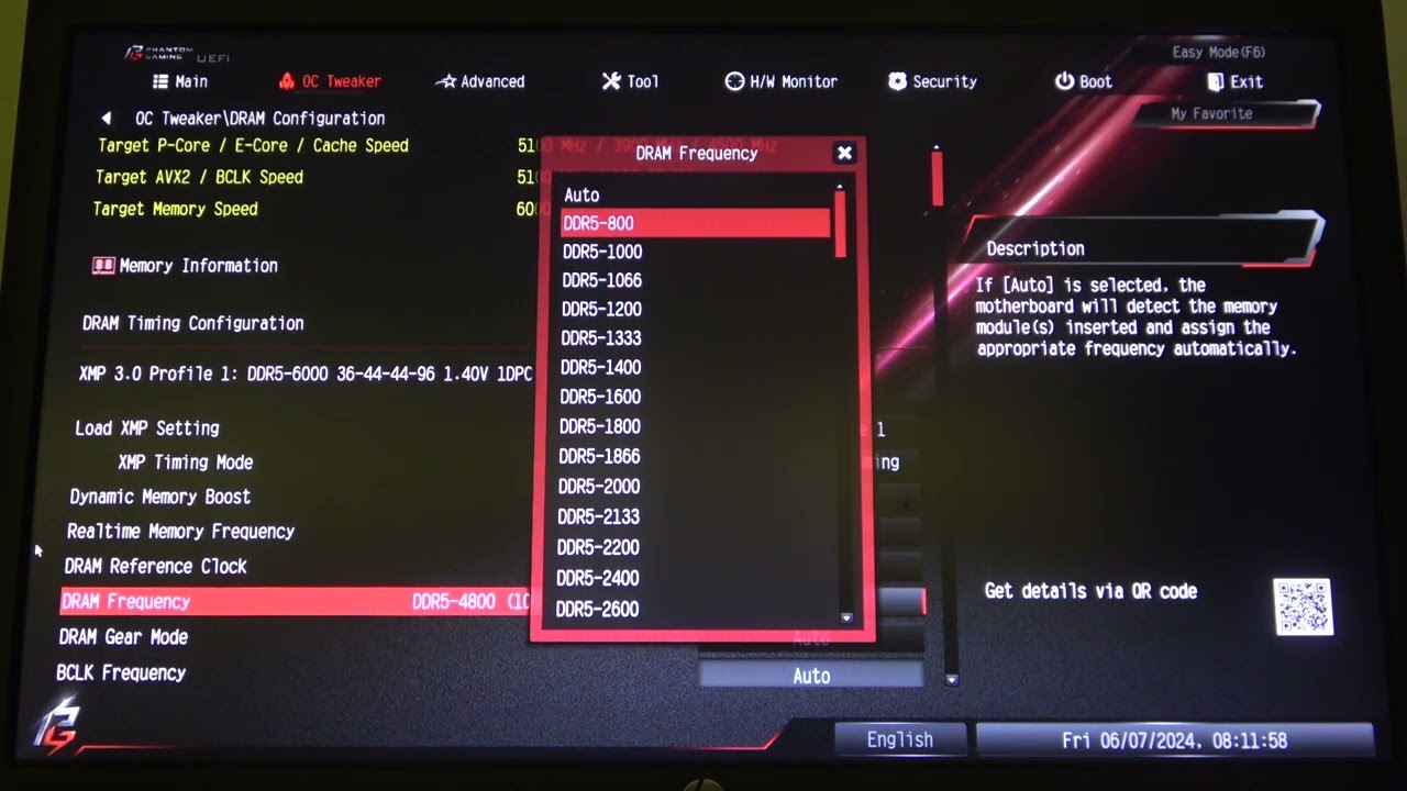 Как управлять опорной частотой DRAM на Asrock B760M PG Riptide