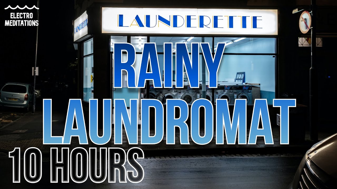 Relaxing Ambient Sounds  'Rainy Laundromat' - 10 hours - for meditation, sleep and studies.