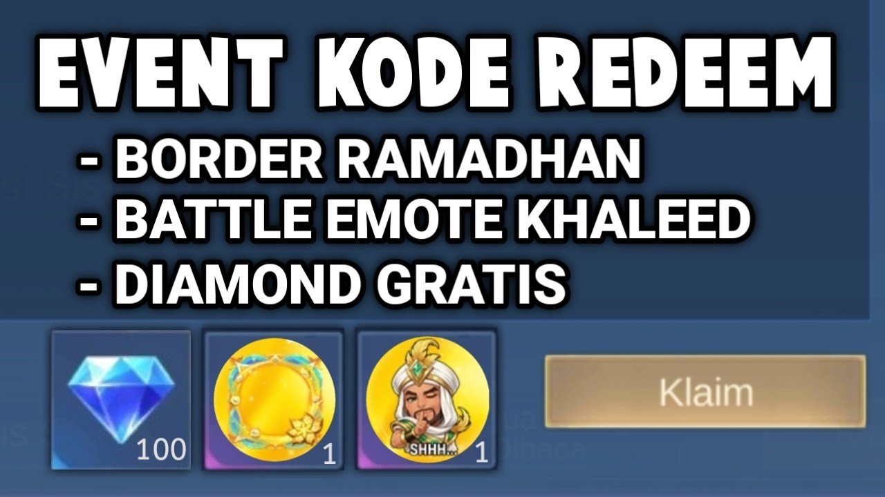 KODE REDEEM BORDER RAMADHAN, BATTLE EMOTE KHALEED & DIAMOND GRATIS !!