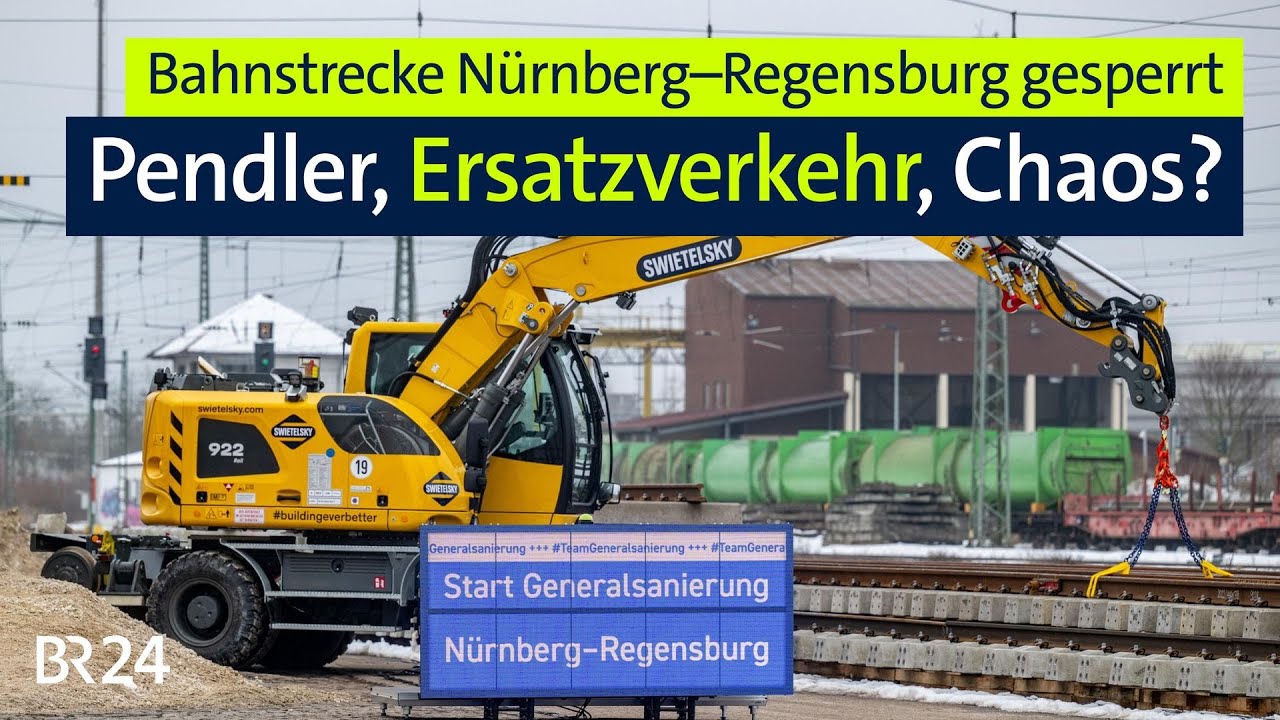 Bahnstrecke Nürnberg–Regensburg gesperrt: Pendler, Ersatzverkehr, Chaos? | BR24live