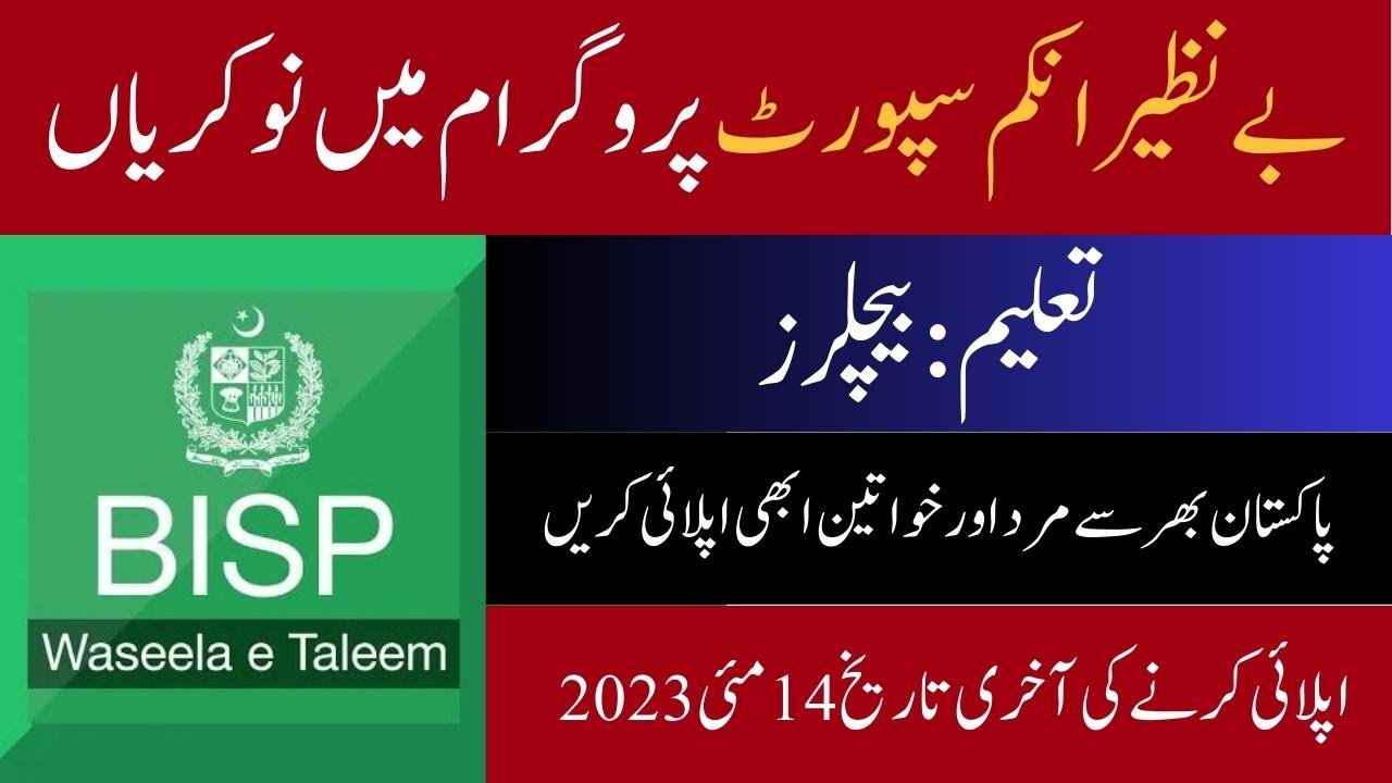 Benazir Income Support Program Jobs 2023 || BISP JOBS 2023 || Apply Free  #bisp #bispjobs
