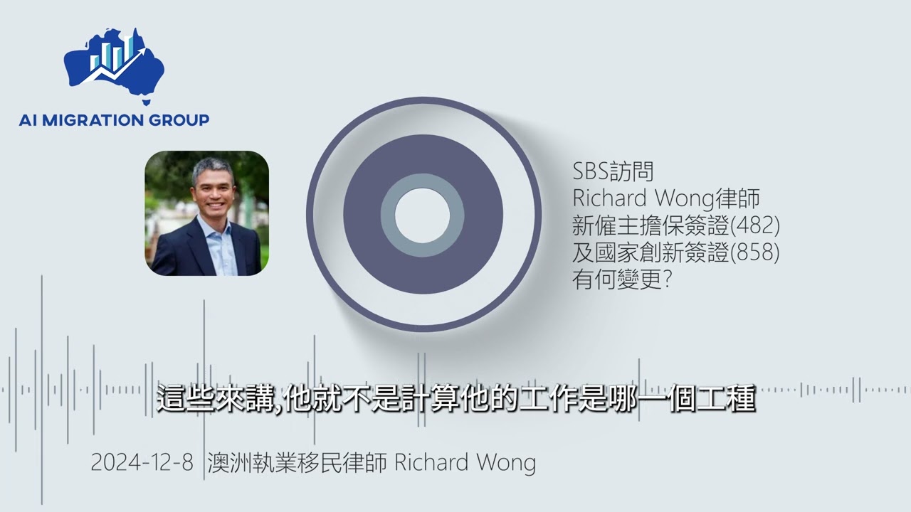 【SBS訪問】新僱主擔保簽證(482)及國家創新簽證(858)有何變更？