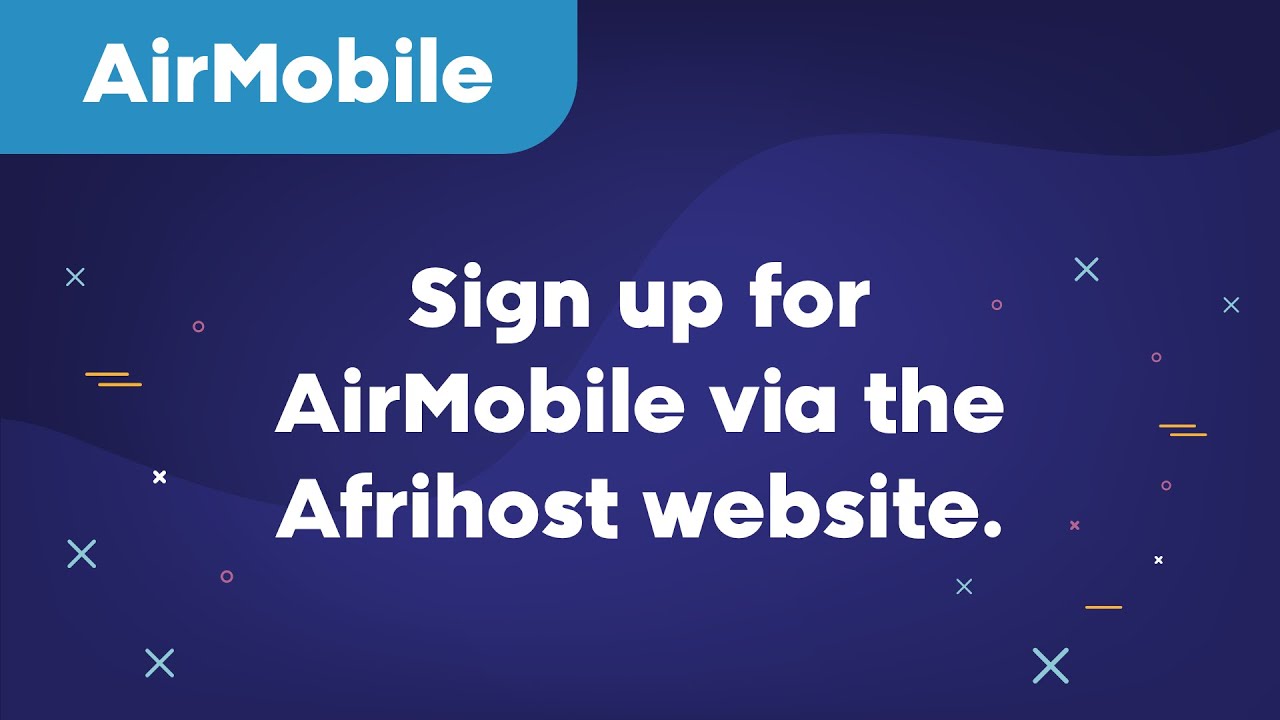 How to sign up for AirMobile via the Afrihost website.