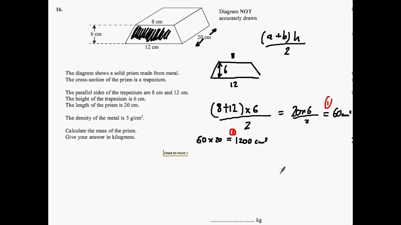 Edexcel Nov 2011 Paper 3 non calc Q16