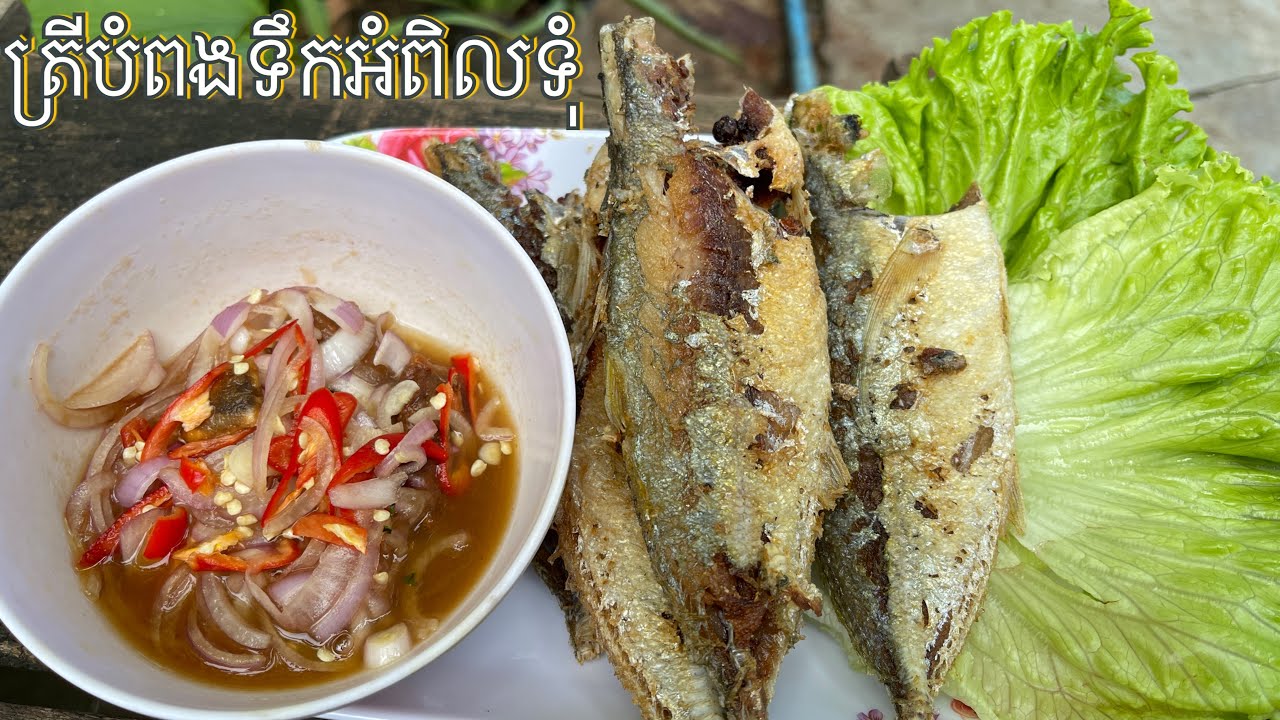 ត្រីបំពង ទឹកត្រីអំពិលទុំ  Deep Fried Fish with Sweet Tamarind Sauce |sengkimleak cooking