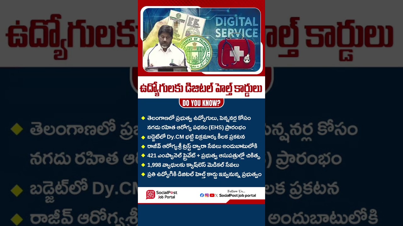 Digital Health Cards For Government Employees in Telangana  #telangananews #healthcard #ytshorts