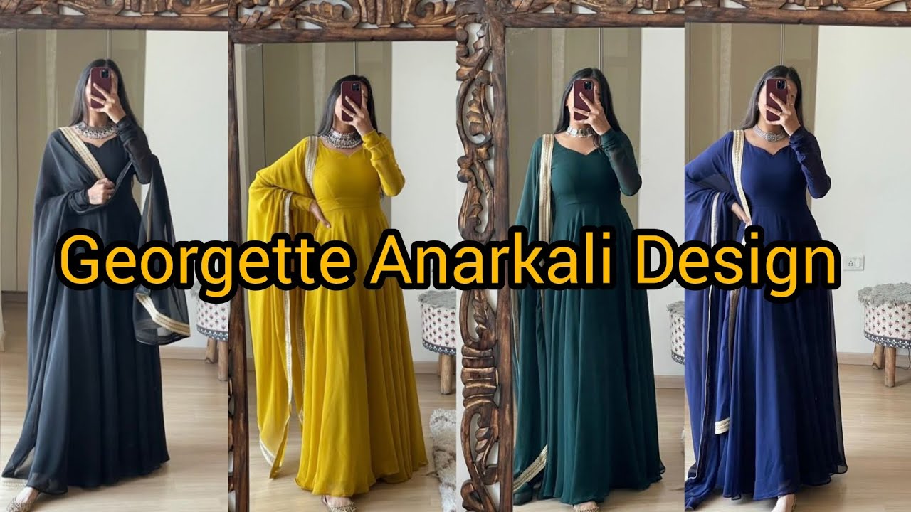 Georgette Anarkali Design ideas || Georgette Anarkali gown 2025 || Georgette material se gown banaye