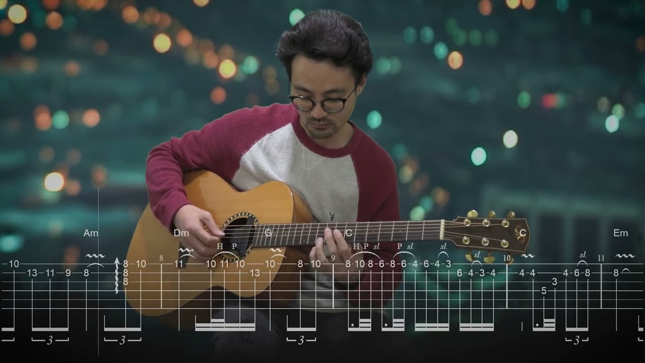 全网最精准的《后来》尾奏吉他solo谱