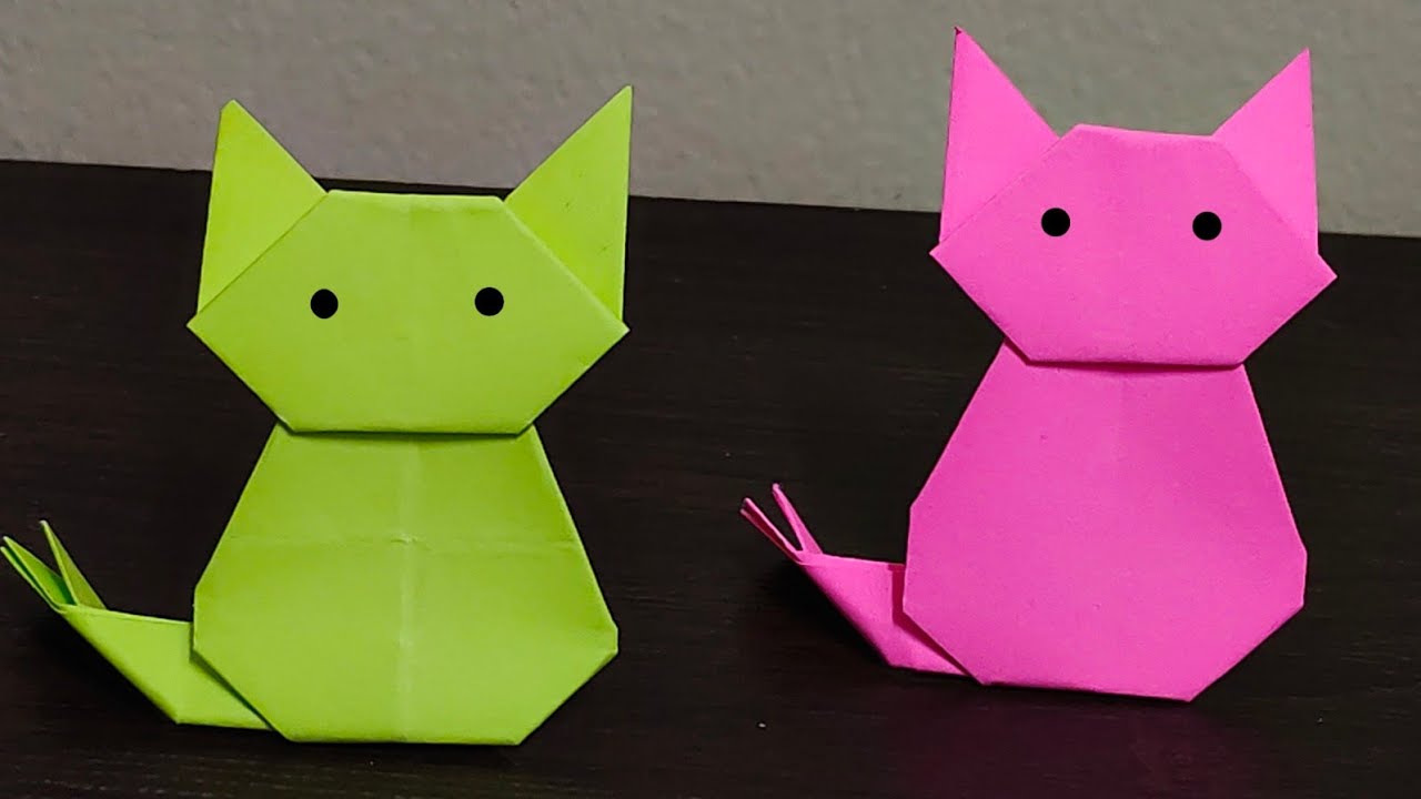 Cute Origami Cat - How to Fold a Paper Cat Easy