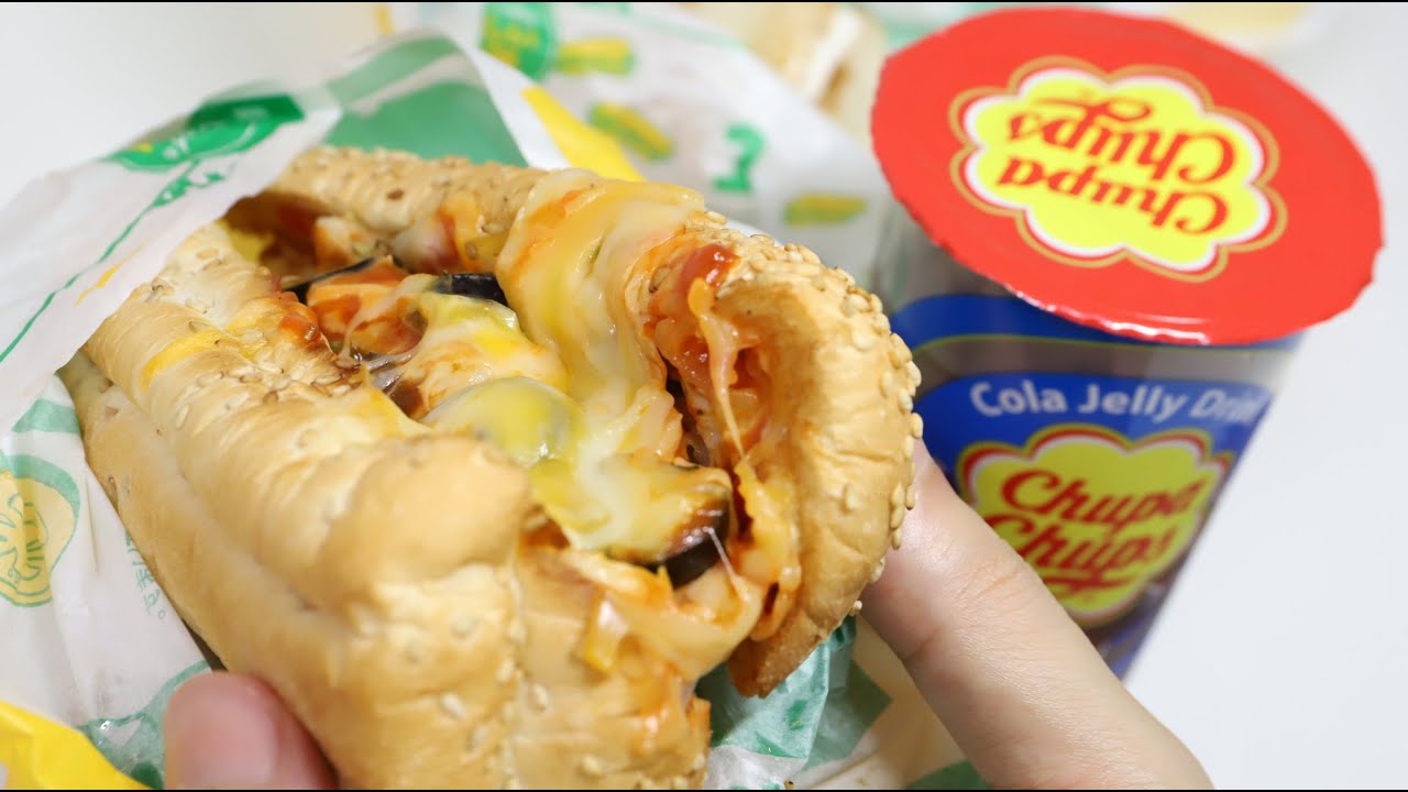 Subway Japan Pizza Sub and Chupa Chups Cola Jelly Drink