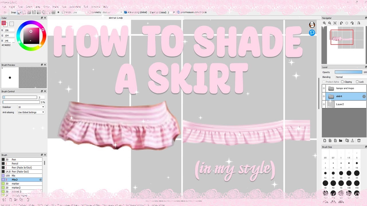Roblox skirt shading tutorial - Firealpaca  ♡