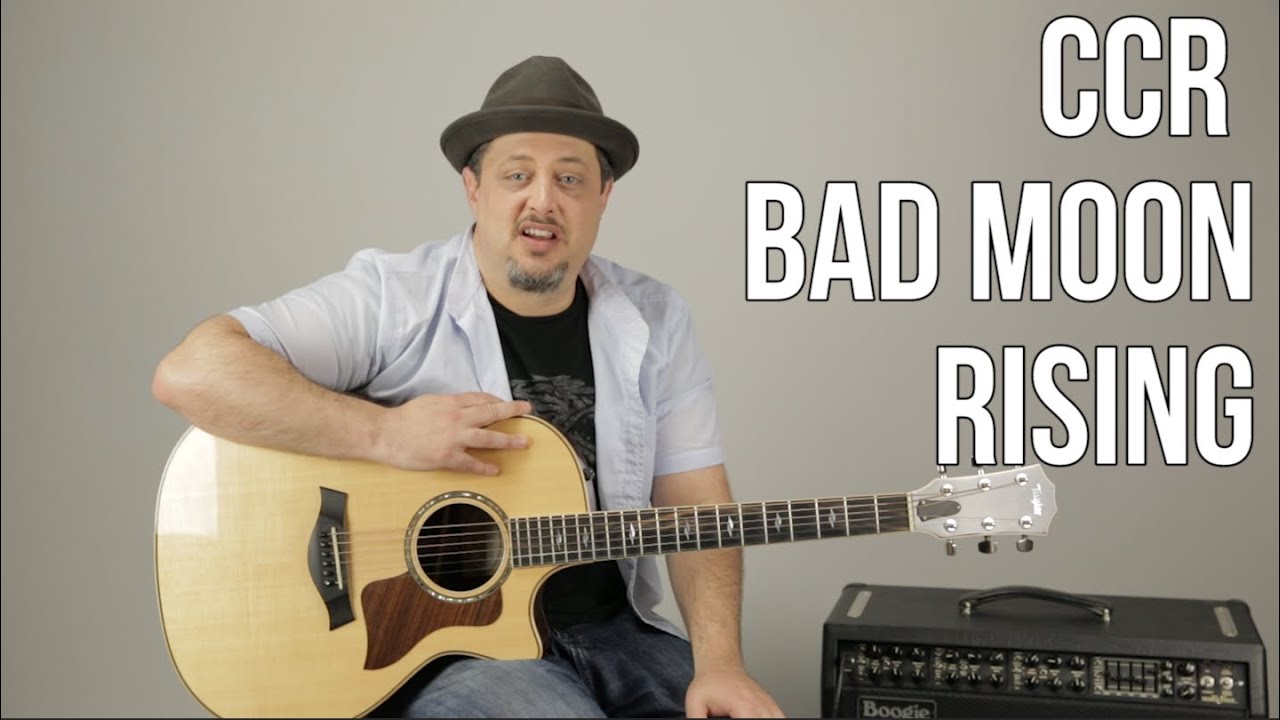 CCR Bad Moon Rising Acoustic Guitar Lesson + Tutorial
