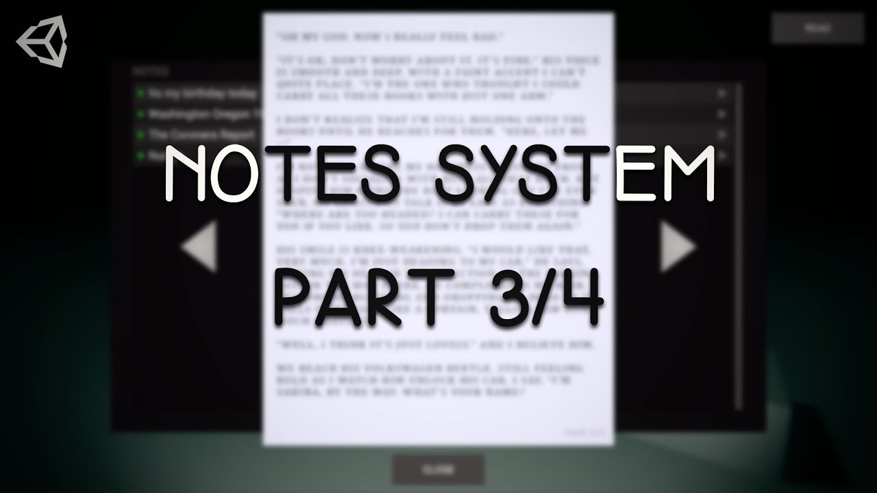 Unity Tutorial - How to make an Advanced Notes System [Part 3/4] - CORE FUNCTIONALITY