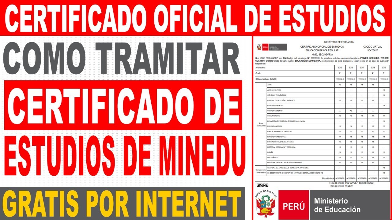 COMO TRAMITAR TU CERTIFICADO DE ESTUDIOS | MINEDU