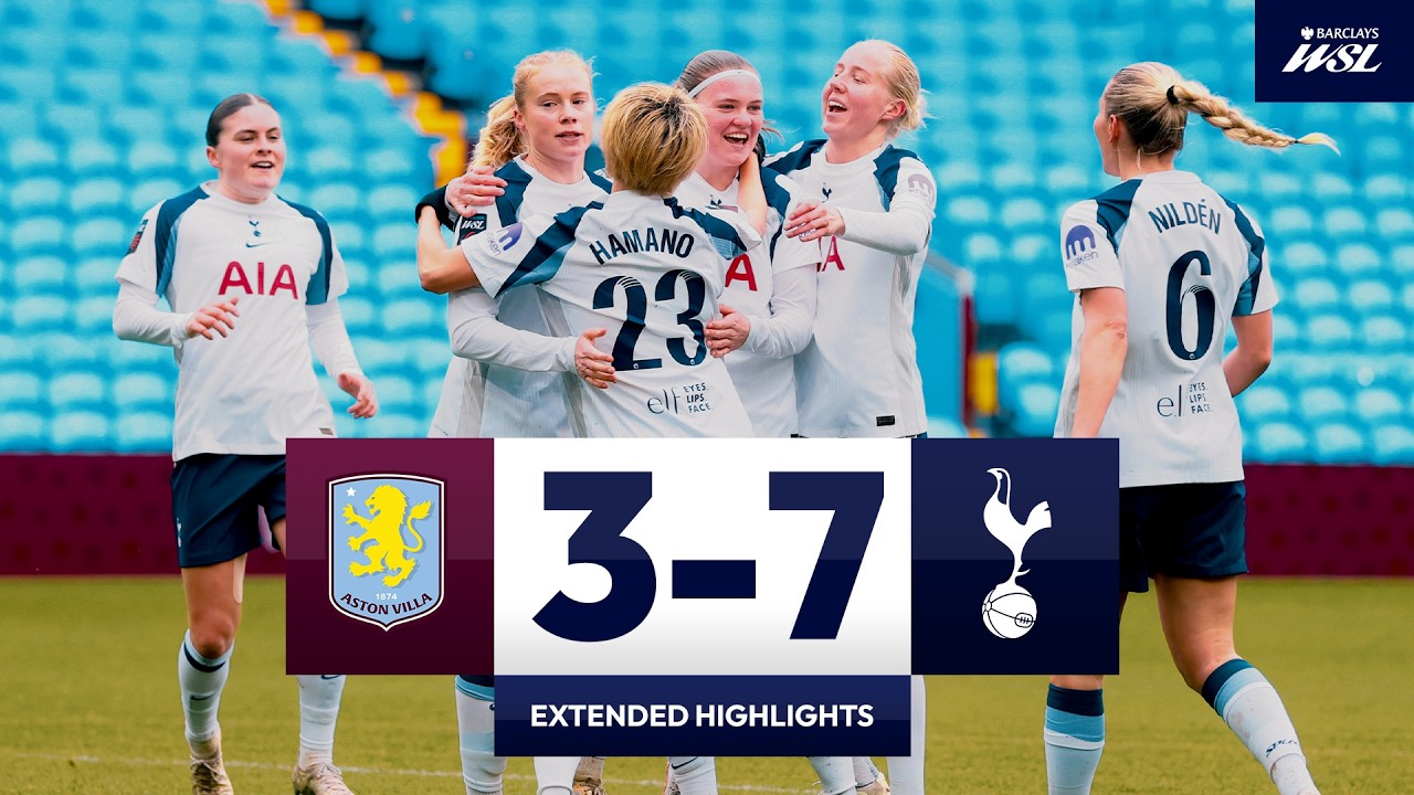 Spurs score SEVEN past Villa! 🤩 l Aston Villa 3-7 Spurs Women l Extended Highlights 🎥