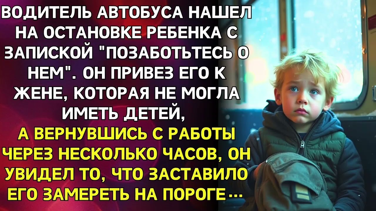 Водитель нашёл ребёнка на остановке с запиской и отвёз жене. Вернувшись — он замер на пороге...