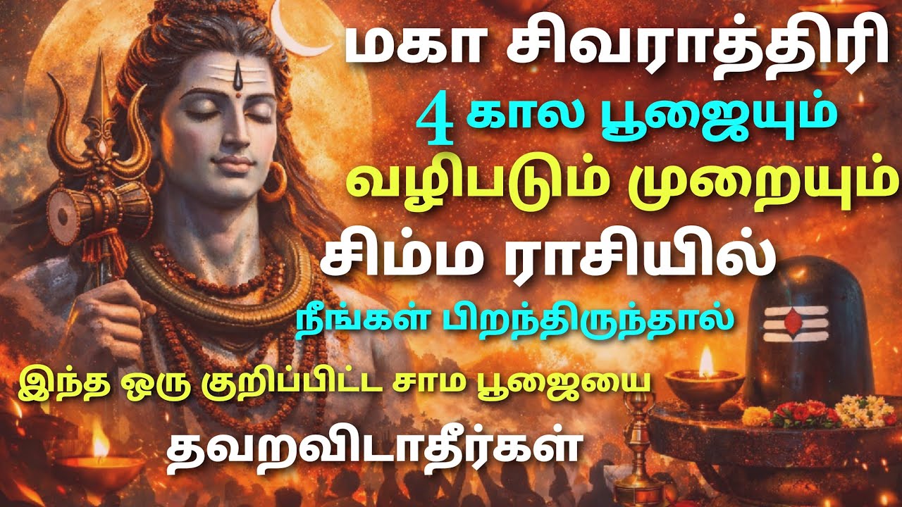 maha sivaraththiri 2026 palan in tamil simmam rasi | மகா சிவராத்திரி பலன்கள் தமிழ் சிம்ம ராசி 2026  