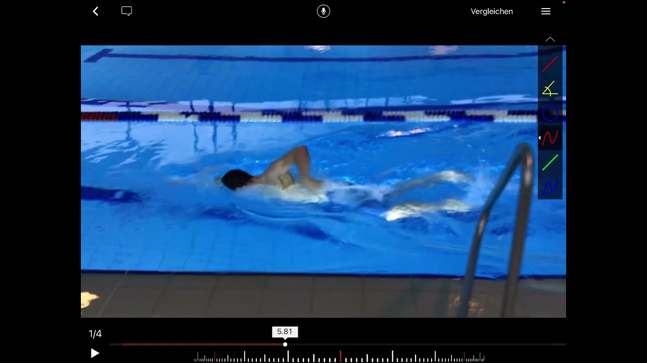 Kraulschwimmen in Zeitlupe - Gesamttechnik mit Erkl&auml;rung