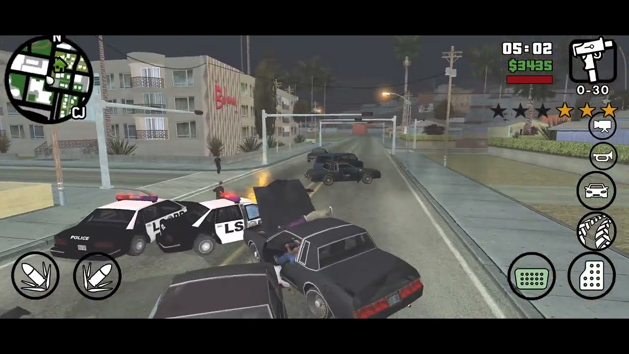 GTA San Andreas/police and GANGSTAR milke mara carakter ko mar deya 😞