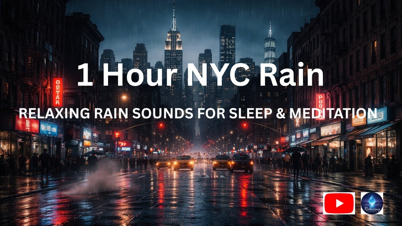 NYC Night Rain Sounds | 1Hour Relaxing Rain for Sleep, Meditation & Stress Relief