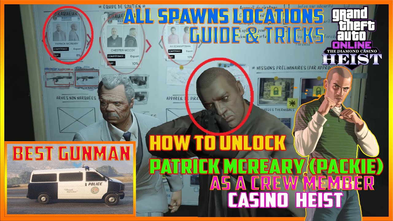 How to unlock PATRICK MCREARY PACKIE ? All Spawns Locations, Hidden Gunman GTA Online Tricks & Guide