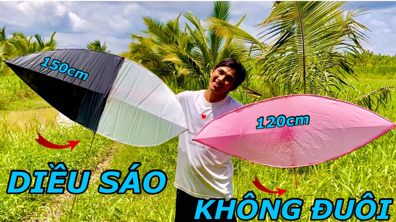 Thử Thách Cả Team Chế Tạo Diều Sáo 150cm Không Đuôi Bằng Tre Bay Thật Cao