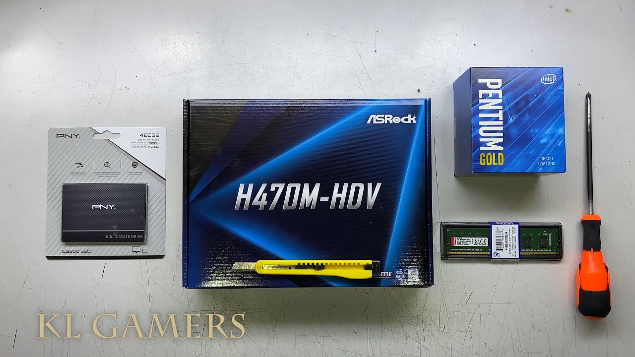 intel Pentium GOLD G6400 ASRock H470M-HDV Small Office Alcatroz Azzura NEO 3 PC Build DIY