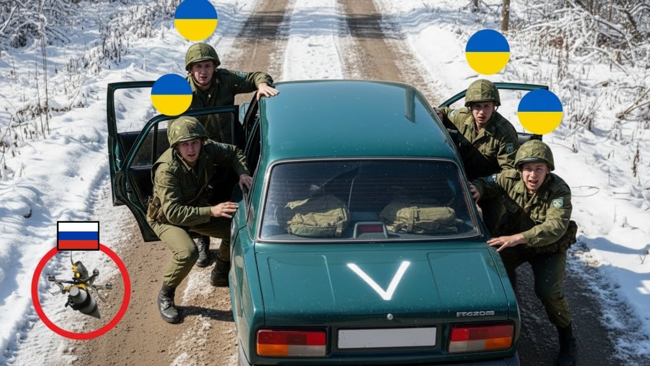 Russian FPV Drone Spotted Near Ukrainian Military Vehicle