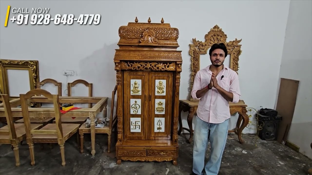 Premium Teakwood Mandir | Handcrafted Wooden Temple Designs for Home & Pooja Room – Usha Handicrafts