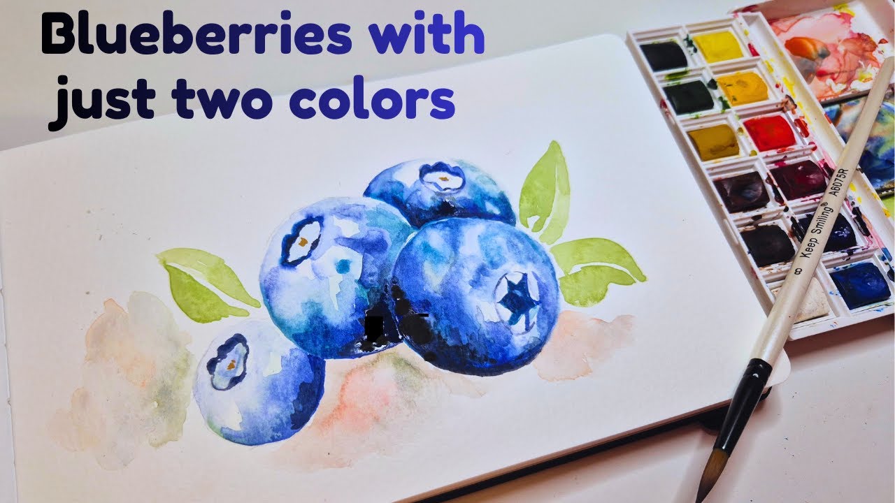 Learn to draw Watercolor Blueberries | Beginner-Friendly Painting