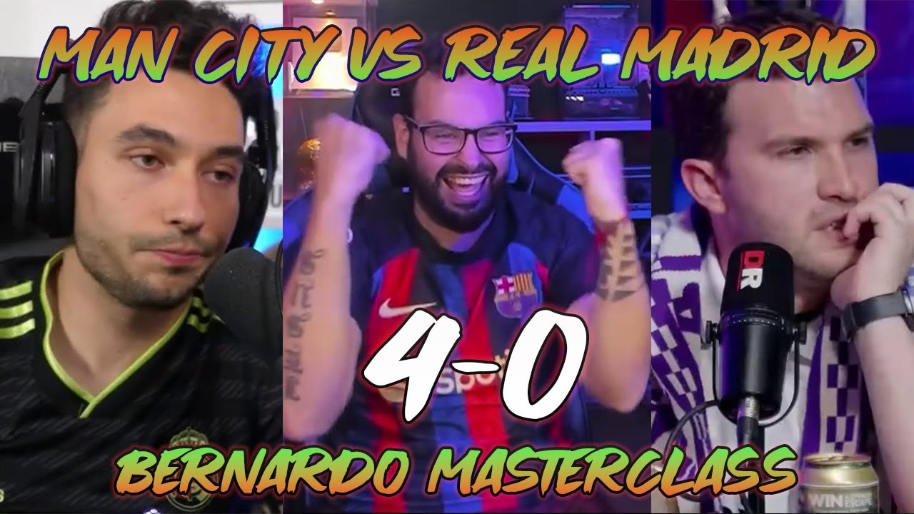 BARCA & MADRID FANS REACT TO MAN CITY 4-0 DEMOLISHING OF REAL MADRID IN UCL SEMI. #ucl#fansreaction