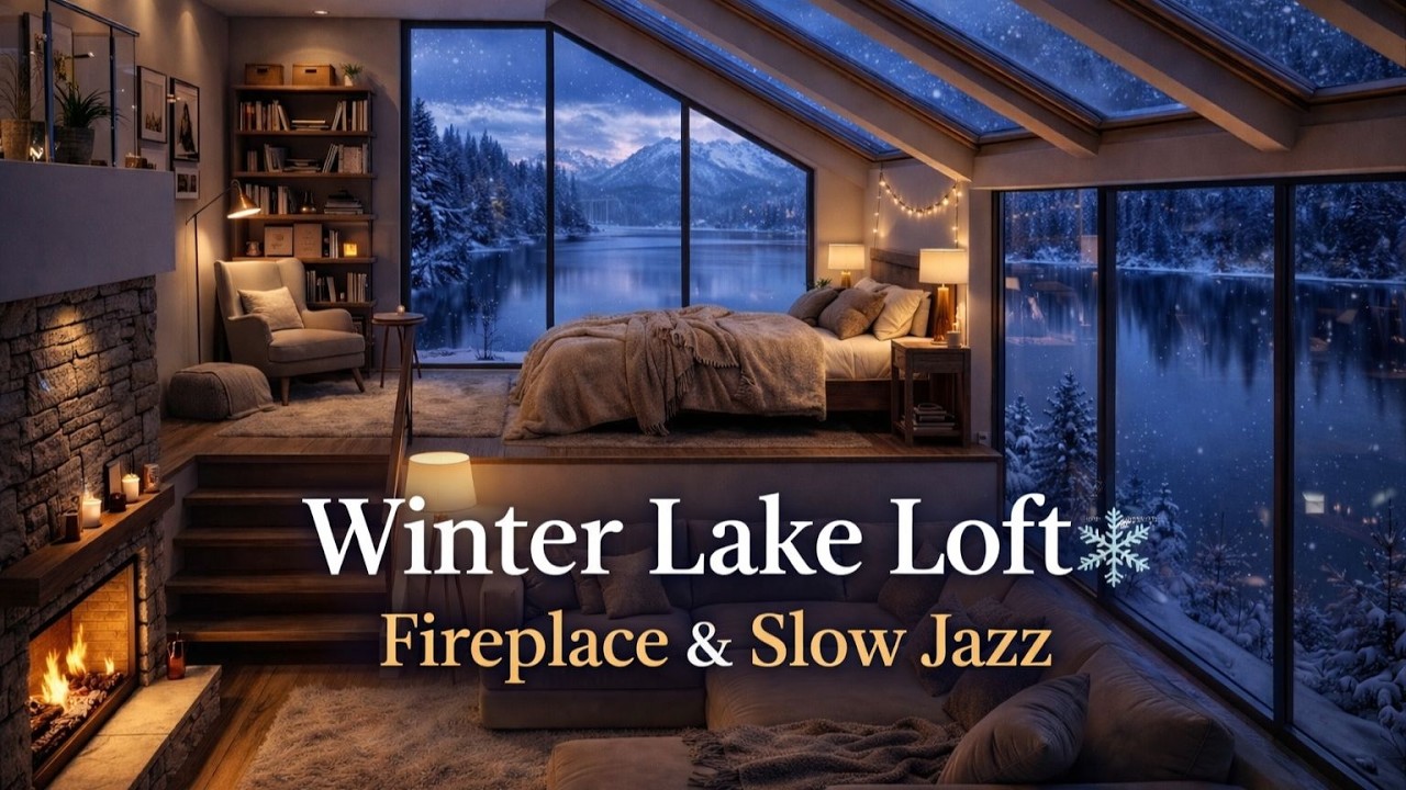 Winter Lake Loft ❄️ Fireplace & Slow Jazz