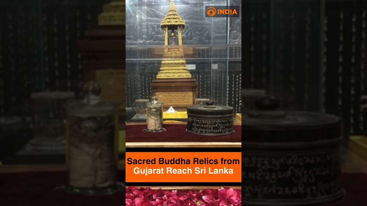 Sacred Buddha Relics from Gujarat Reach Sri Lanka