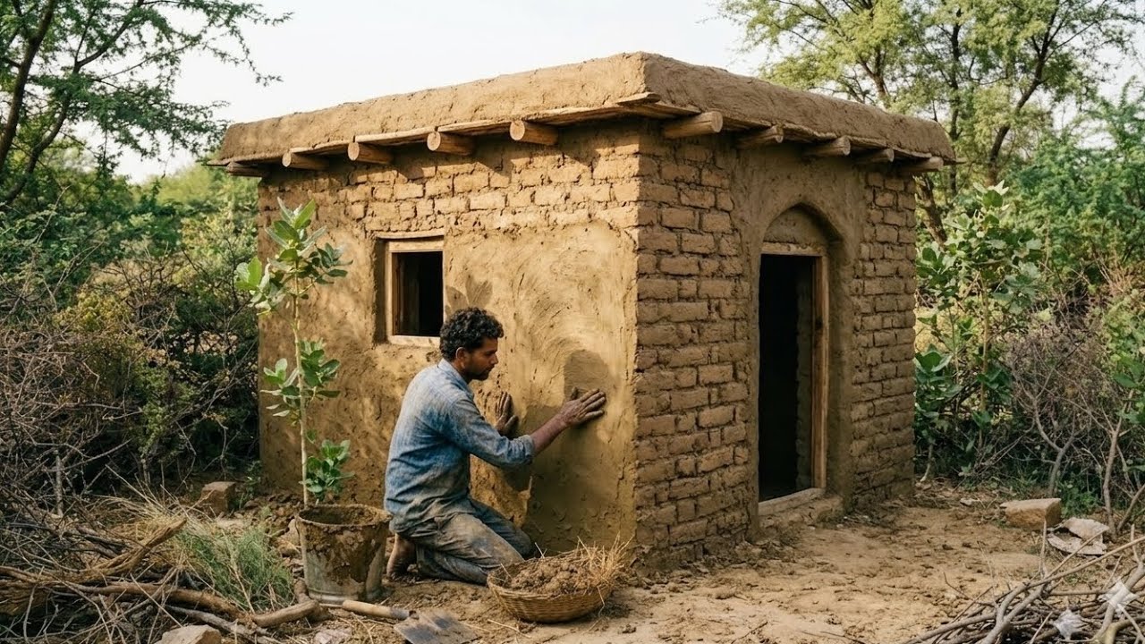 Building a House with Bare Hands 😲 | Traditional Mud House 
