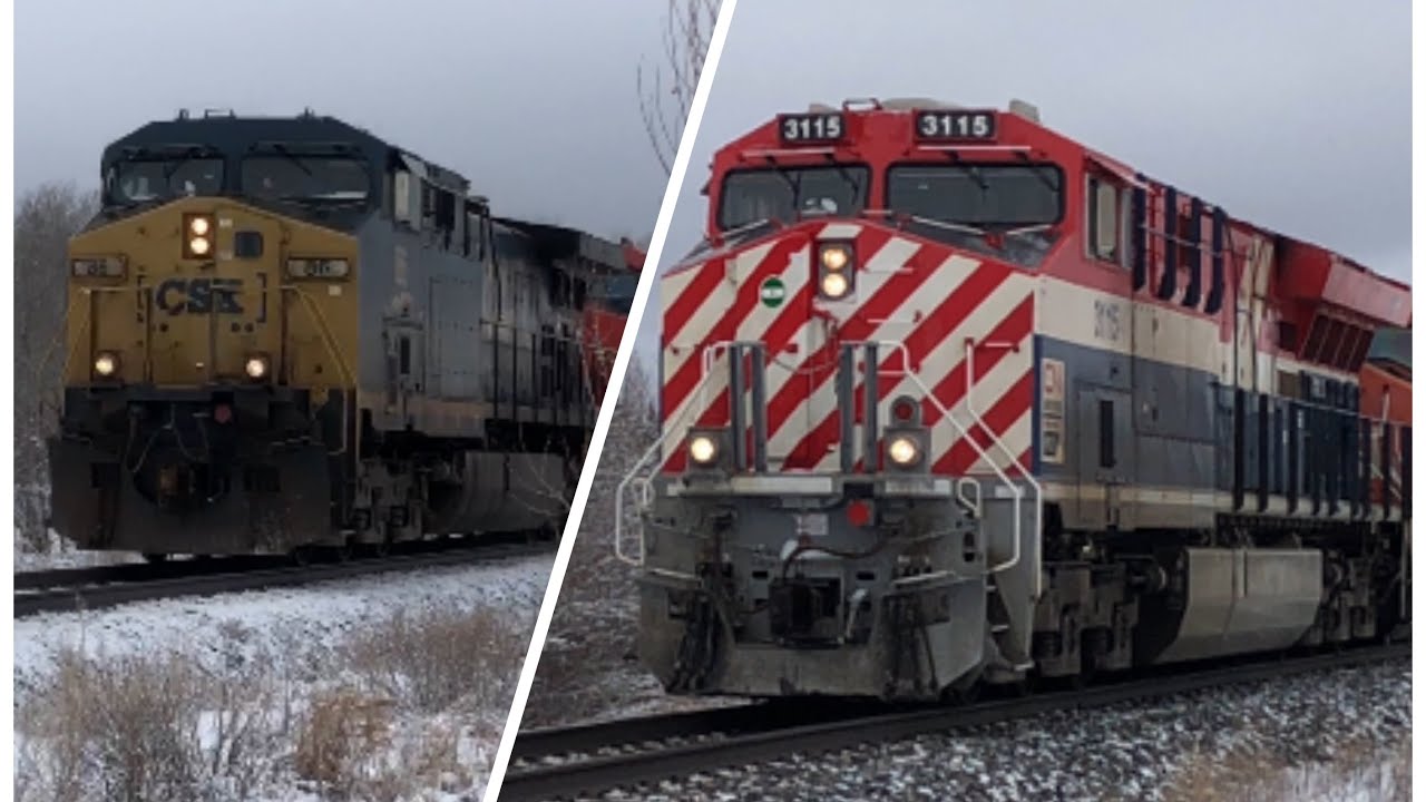 BC Rail Heritage Unit and CSX Leader FLYING Down the Sprague Sub! (3/29/22)