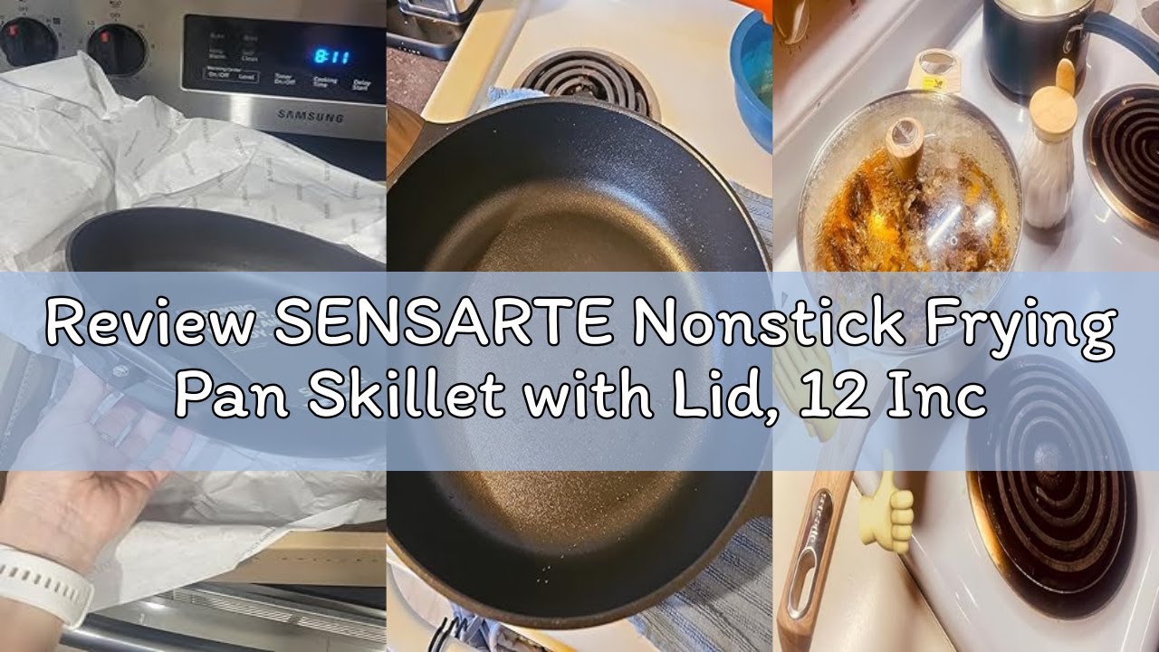 Review SENSARTE Nonstick Frying Pan Skillet with Lid, 12 Inch Large Deep Frying Pan, 5 Qt Non Stick