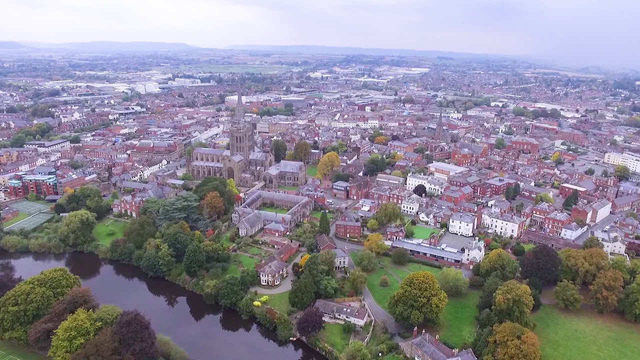 Autumn in Hereford from a bird's eye view